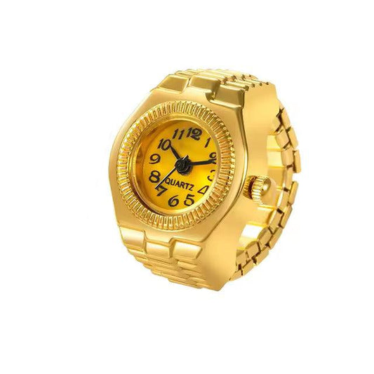 Vintage Ring Watch Yellow Dial